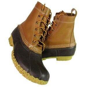 LL Bean Boots Women's Size 9 M Brown Bean Boots Duck Leather Made in Maine USA